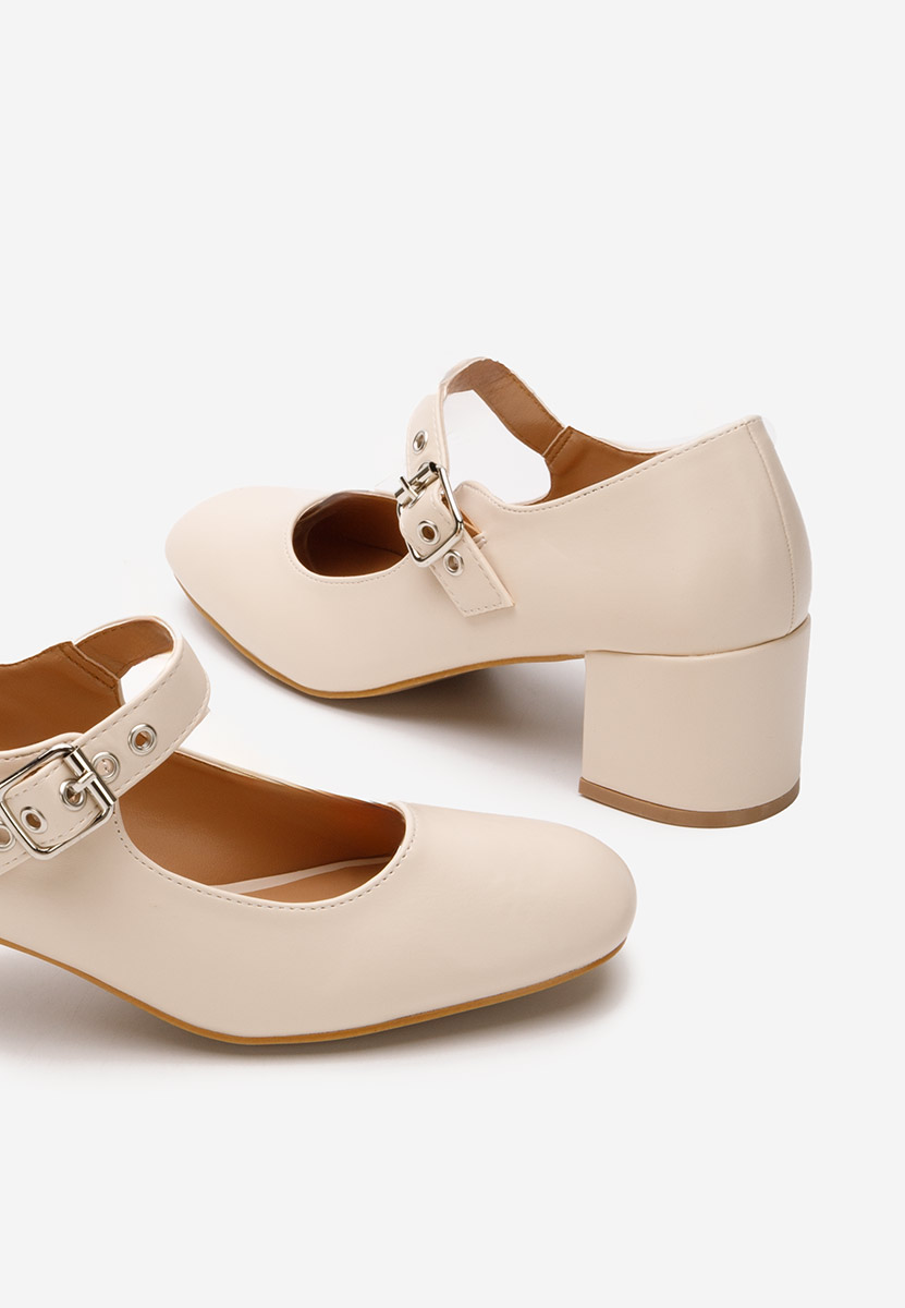 Décolleté tacco largo Milady beige