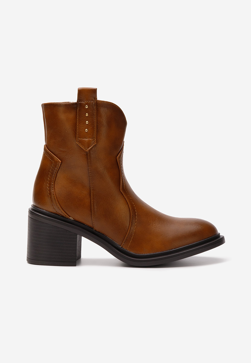 Tronchetti con tacco largo Katyana camel