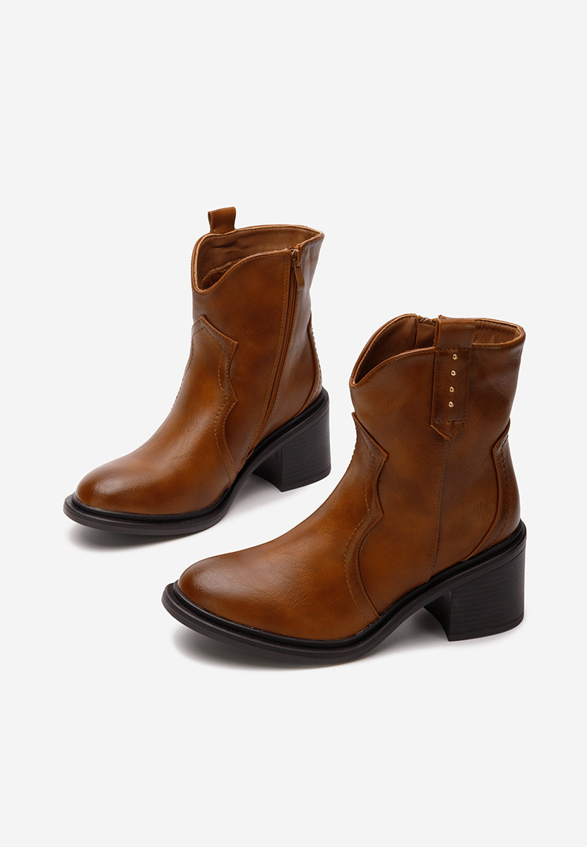 Tronchetti con tacco largo Katyana camel