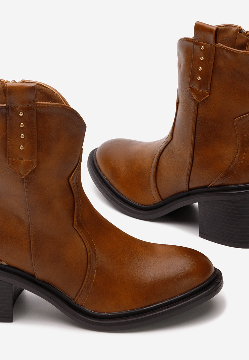 Tronchetti con tacco largo Katyana camel