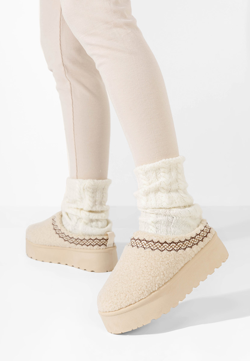 Zoccoli con zeppa Aronna beige