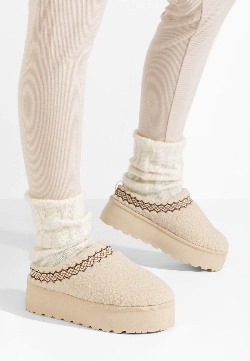 Zoccoli con zeppa Aronna beige