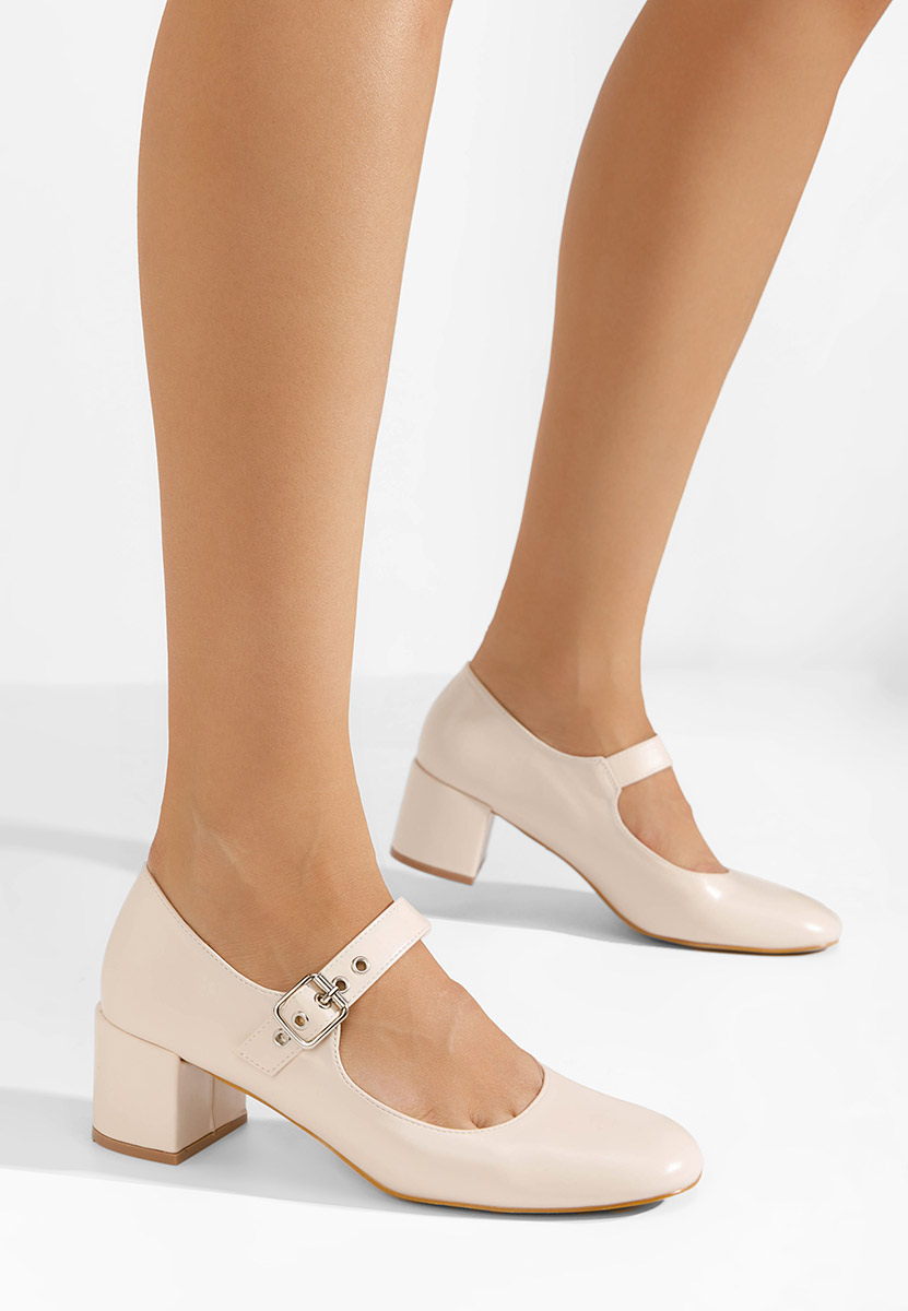 Décolleté tacco largo Milady beige