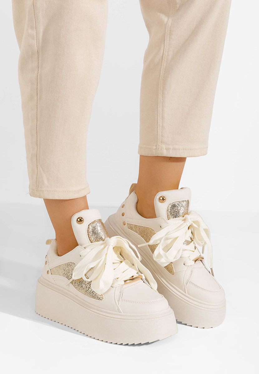 Sneakers con plateau Kefira beige