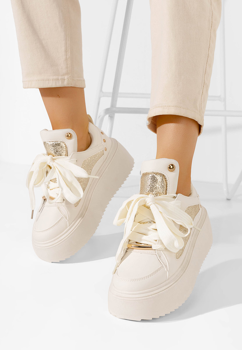 Sneakers con plateau Kefira beige