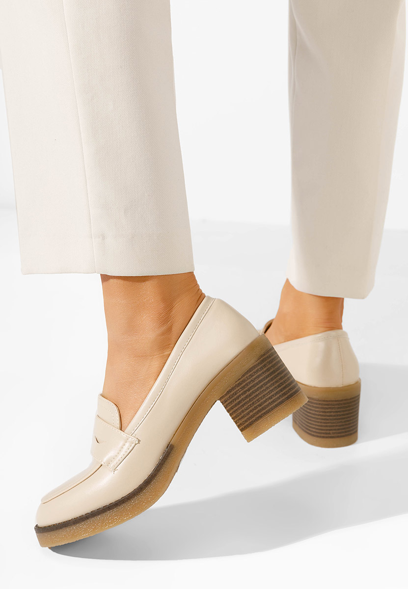 Mocassini con tacco Pheona beige