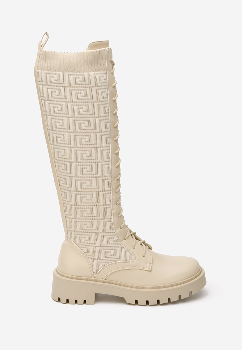 Stivali alti da donna Ksenia V2 beige