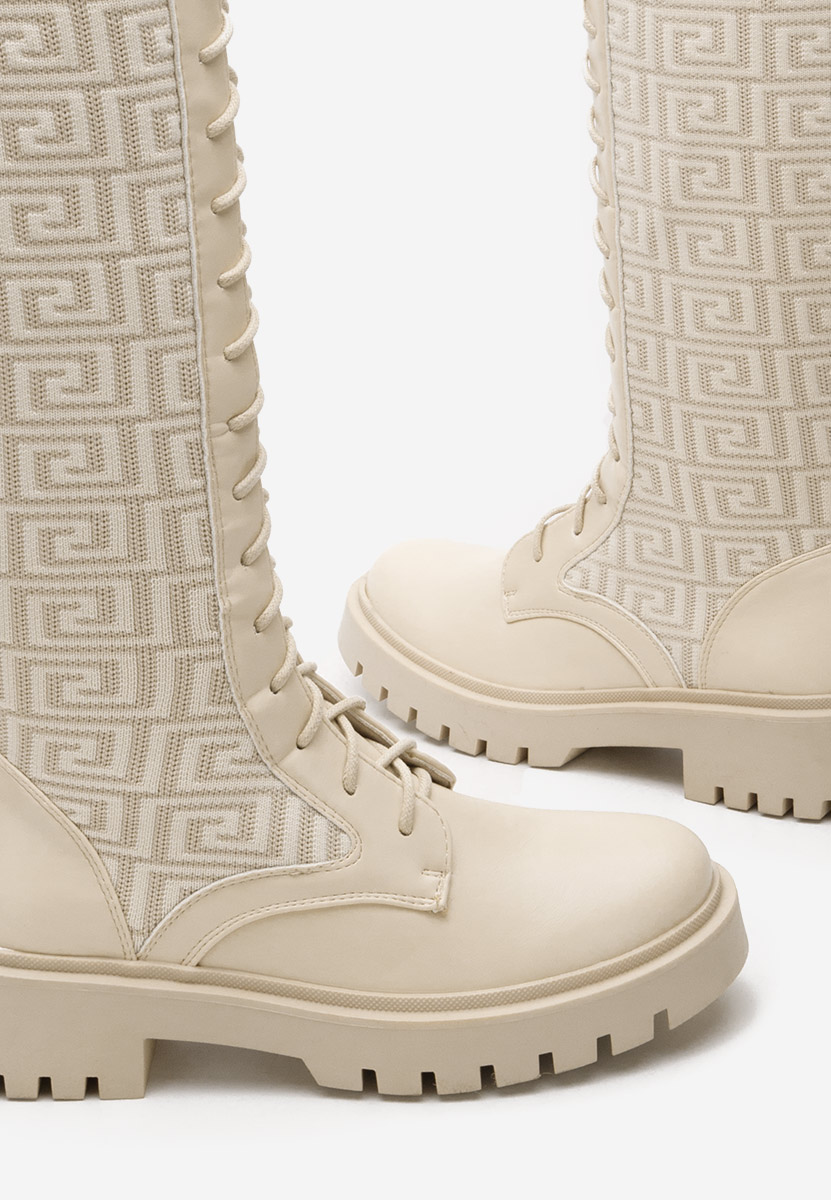 Stivali alti da donna Ksenia V2 beige