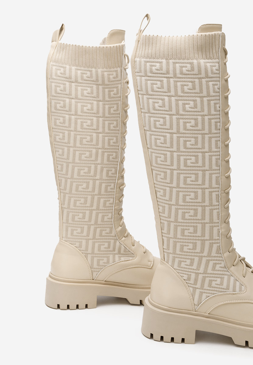 Stivali alti da donna Ksenia V2 beige