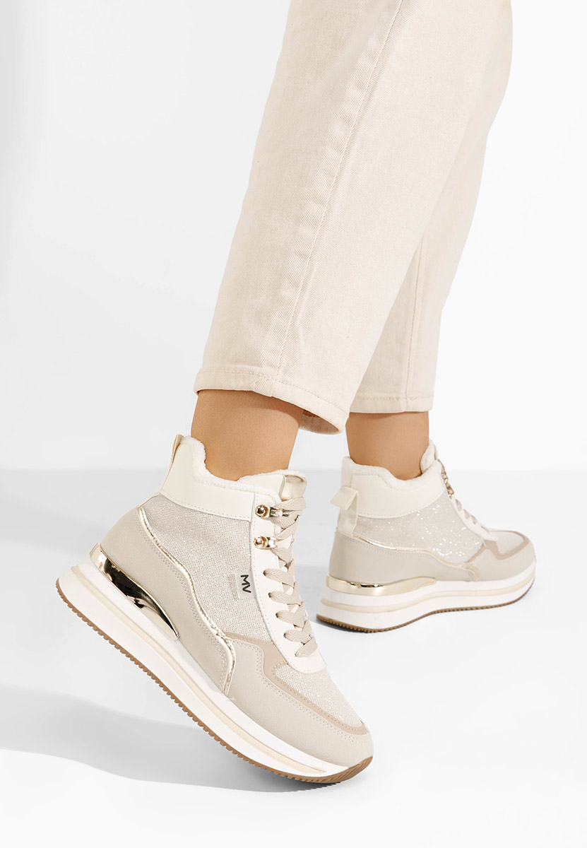 Sneakers donna invernali Cindya beige