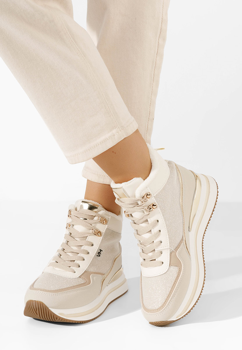 Sneakers donna invernali Cindya beige