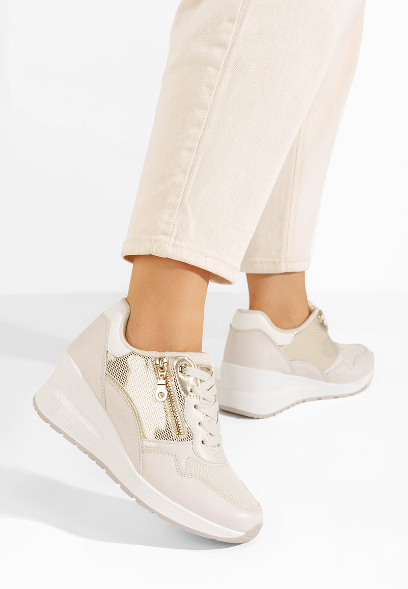 Sneakers con zeppa Mariale beige