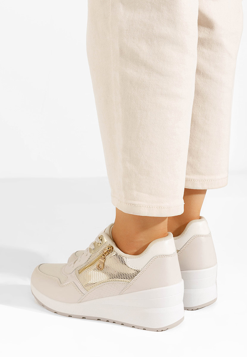 Sneakers con zeppa Mariale beige