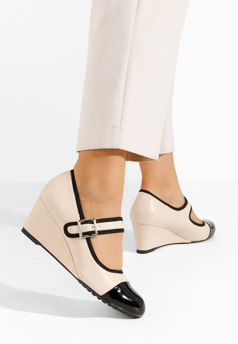 Scarpe con zeppa Olivis beige