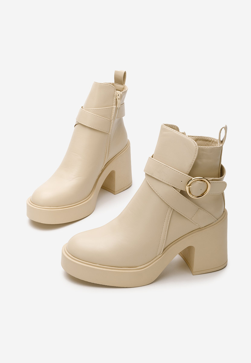 Stivaletti con tacco Maryann beige