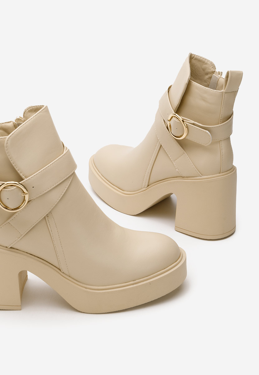 Stivaletti con tacco Maryann beige