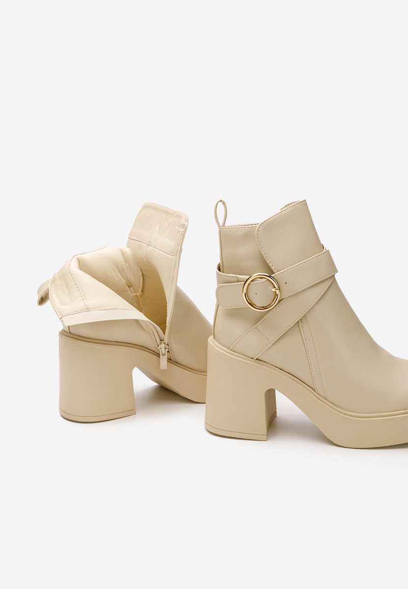 Stivaletti con tacco Maryann beige