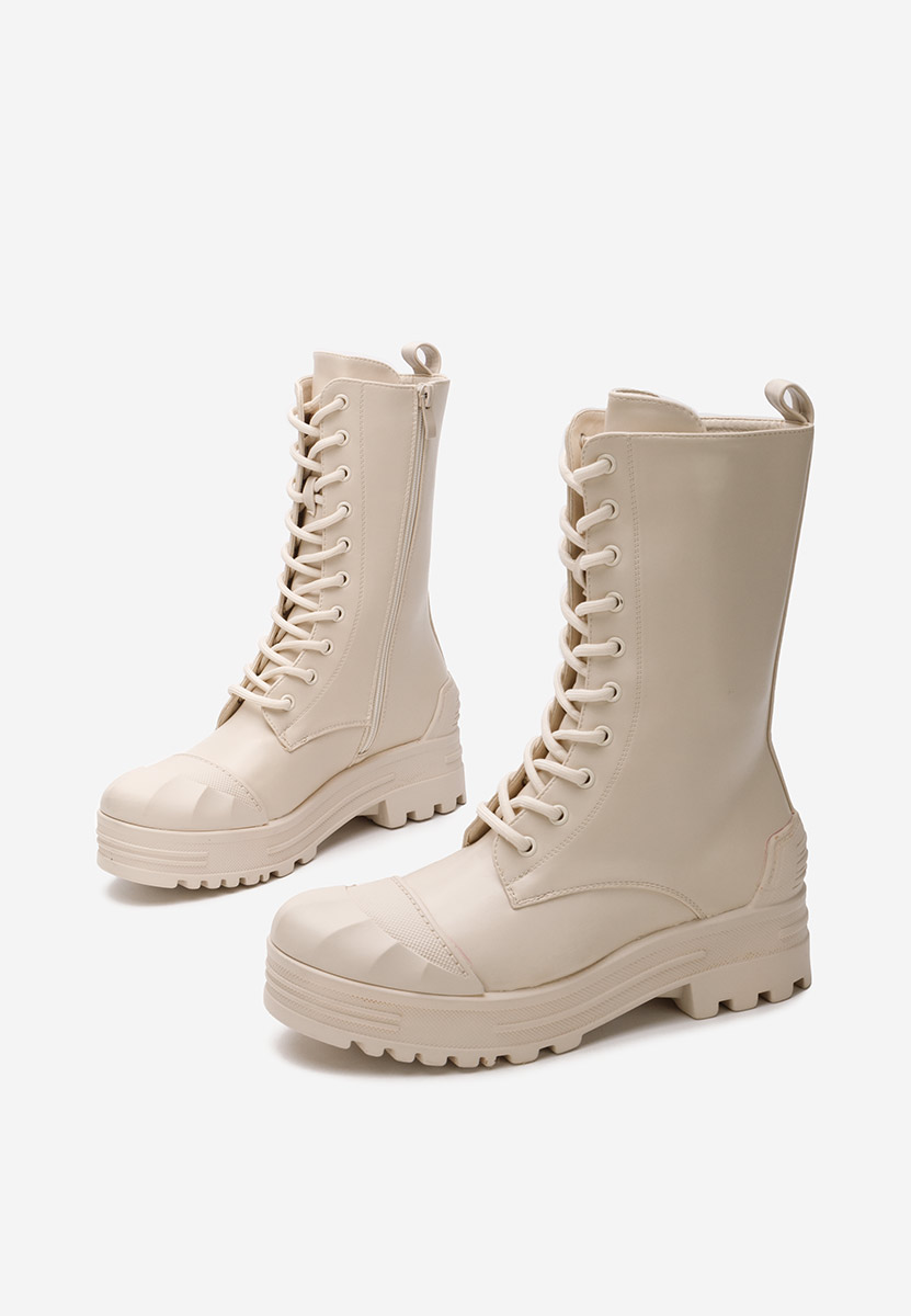 Anfibi platform Serrato beige