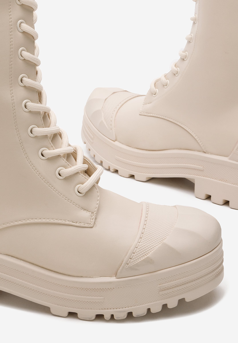 Anfibi platform Serrato beige
