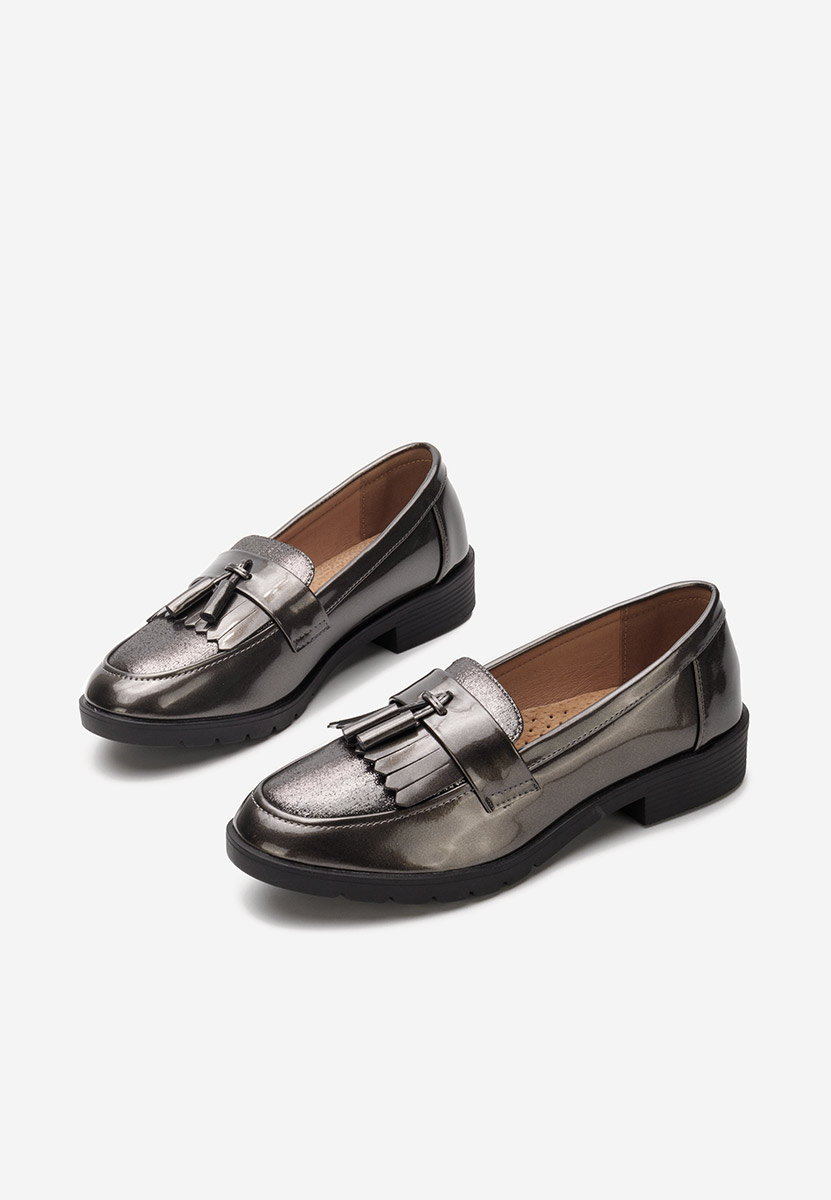 Mocassini da donna in vernice Luciara grigio