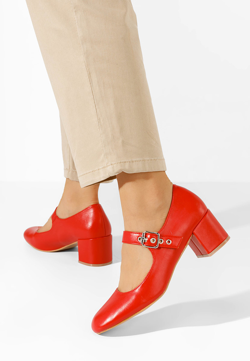 Décolleté tacco largo Milady rosso