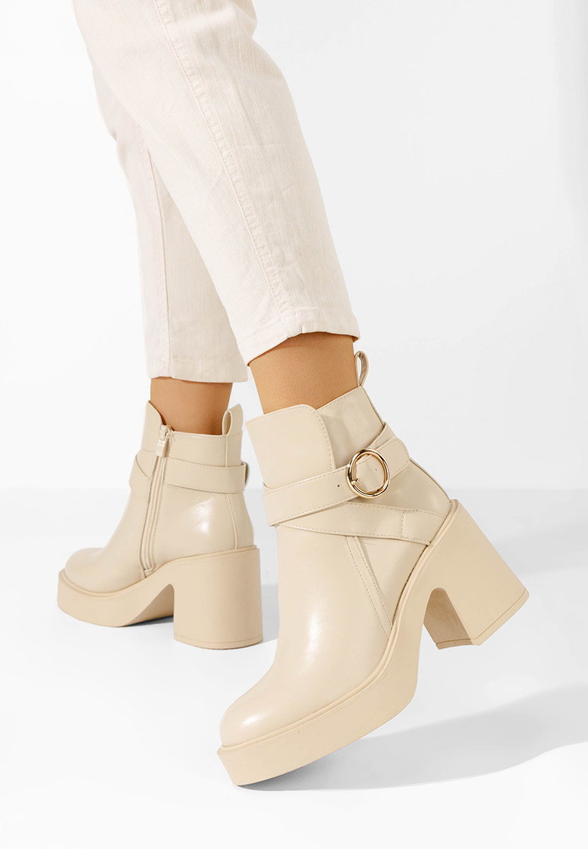 Stivaletti con tacco Maryann beige