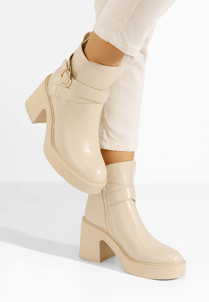 Stivaletti con tacco Maryann beige