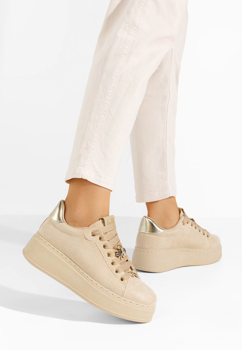 Sneakers con plateau Kyira beige