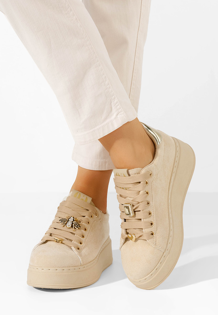 Sneakers con plateau Kyira beige