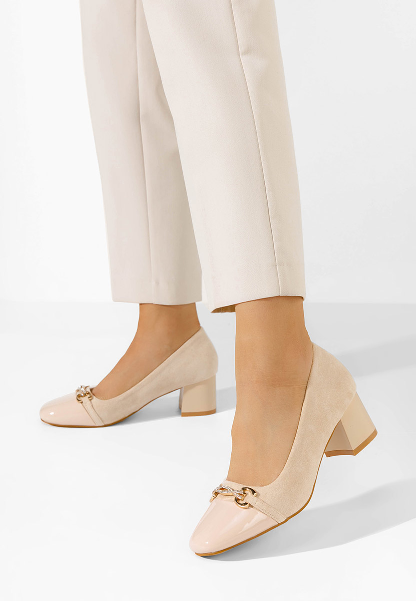 Décolleté tacco largo Mirana beige