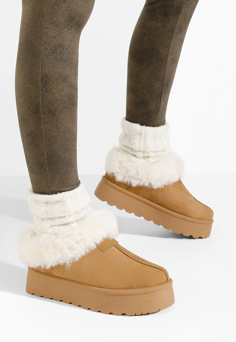 Stivaletti con plateau Dorthea camel