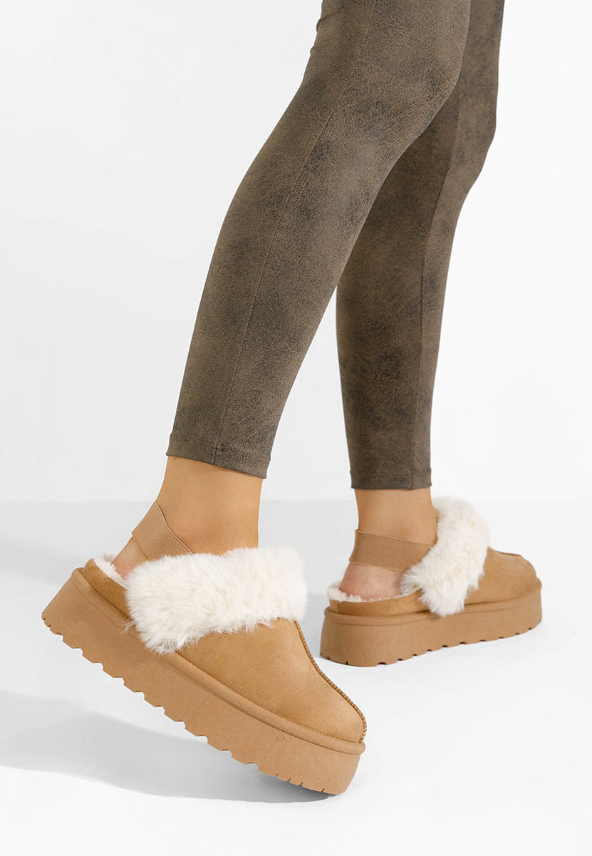 Ciabatte platform Edden camel