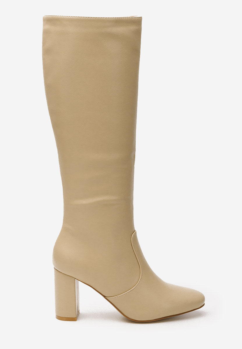 Stivali alti con tacco Gudia beige