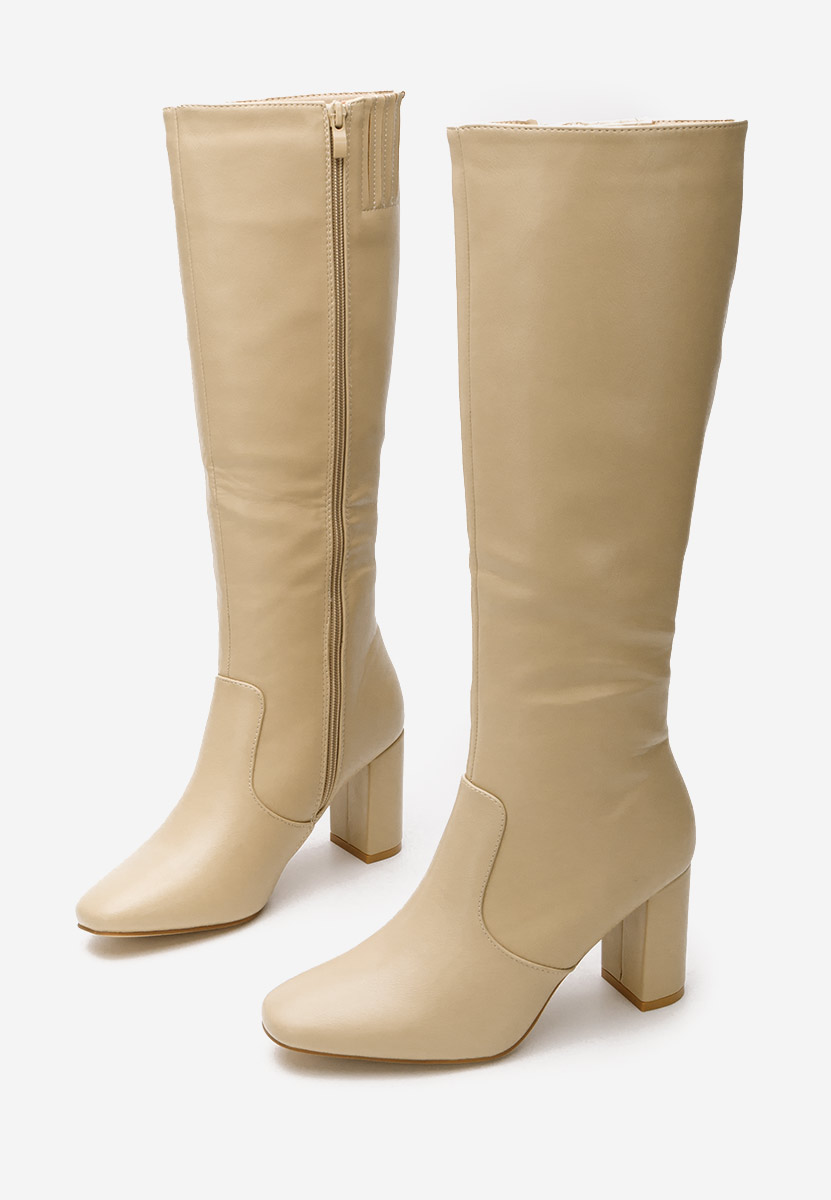 Stivali alti con tacco Gudia beige