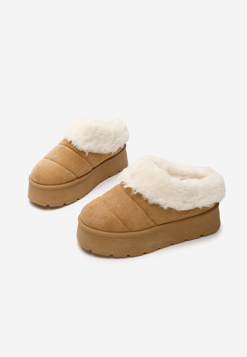 Ciabatte platform Dierra camel