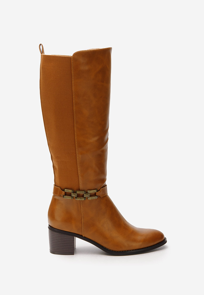 Stivali alti con tacco Asdena camel