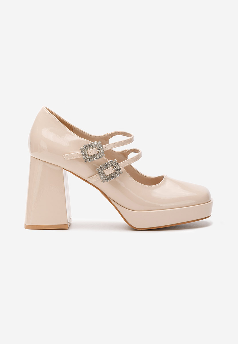 Décolleté tacco largo Elany beige