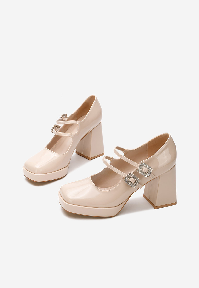 Décolleté tacco largo Elany beige