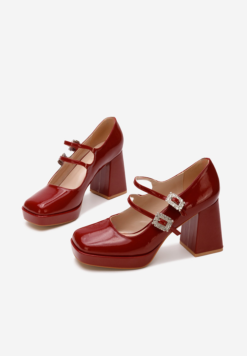 Décolleté tacco largo Elany rosso