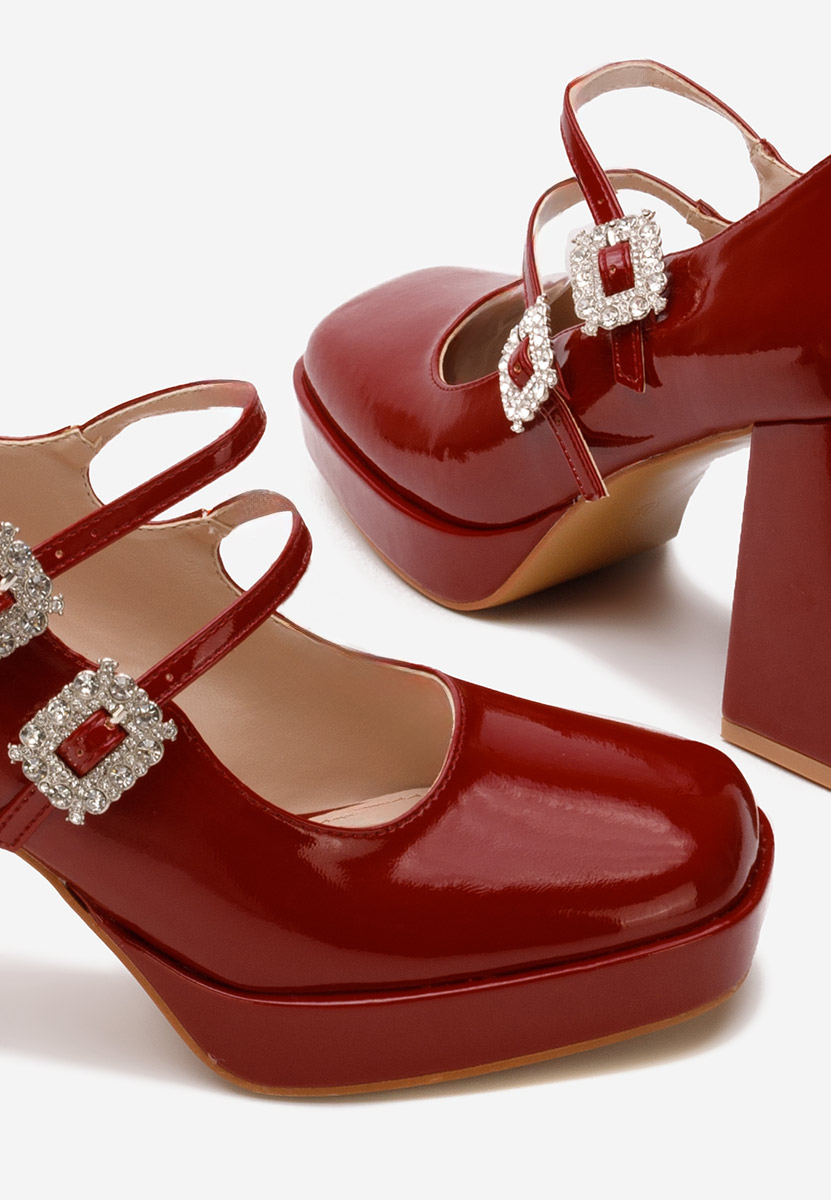 Décolleté tacco largo Elany rosso