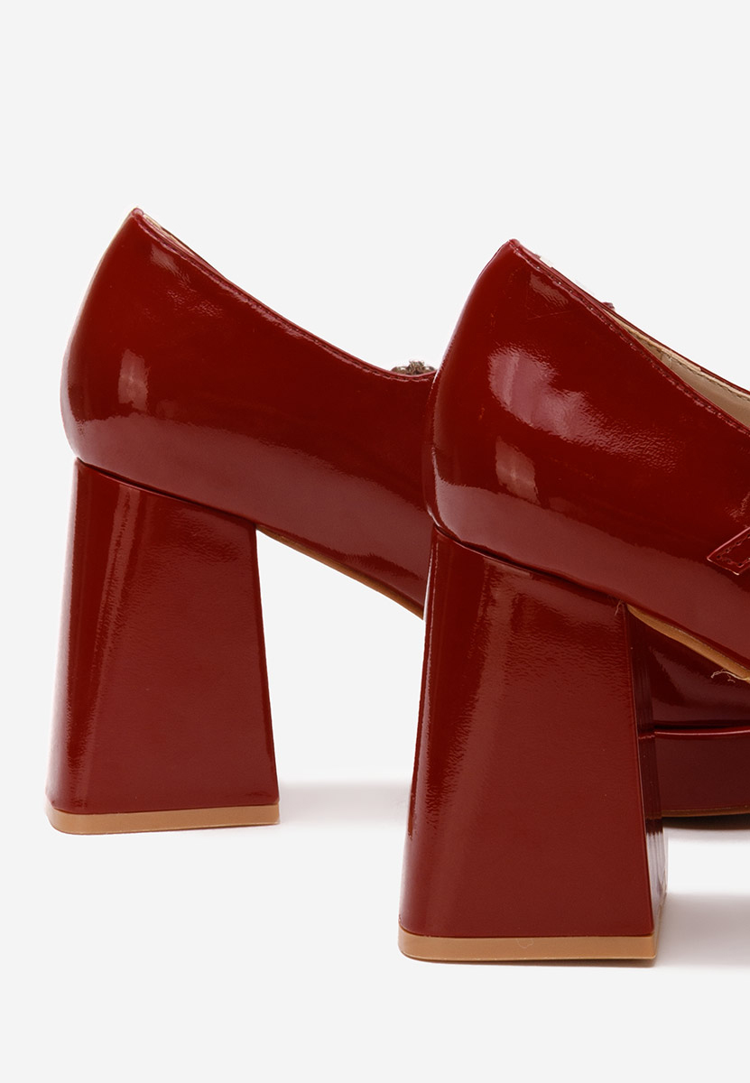 Décolleté tacco largo Elany rosso