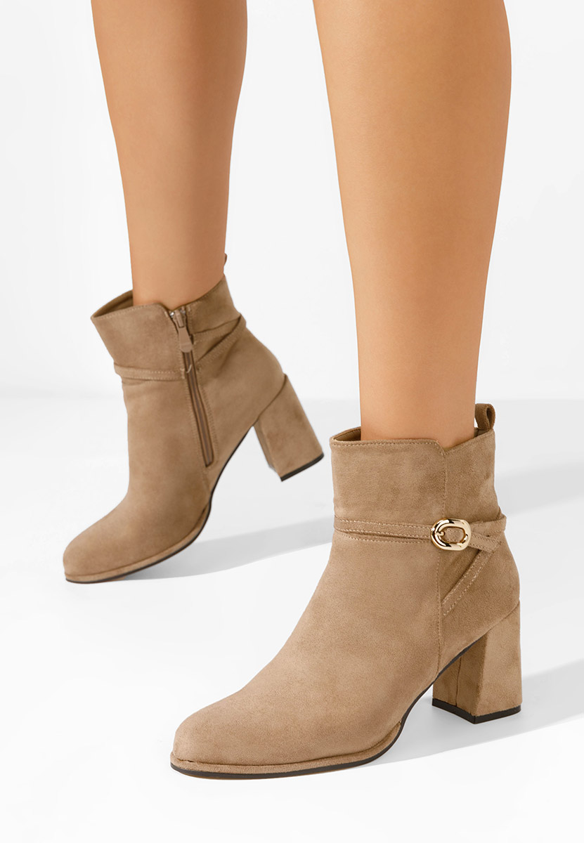 Tronchetti con tacco largo Cherri cachi