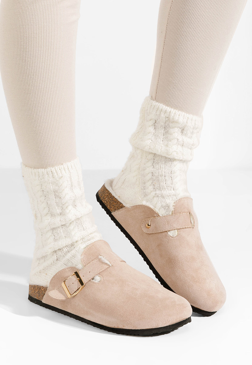 Pantofola donna invernale Jasha beige