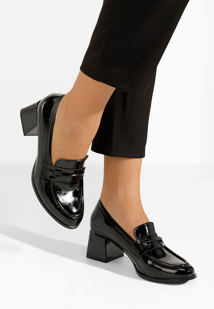 Mocassini con tacco Kira nero