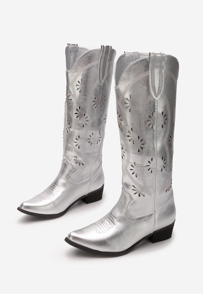 Stivali cowboy donna Rafela argento