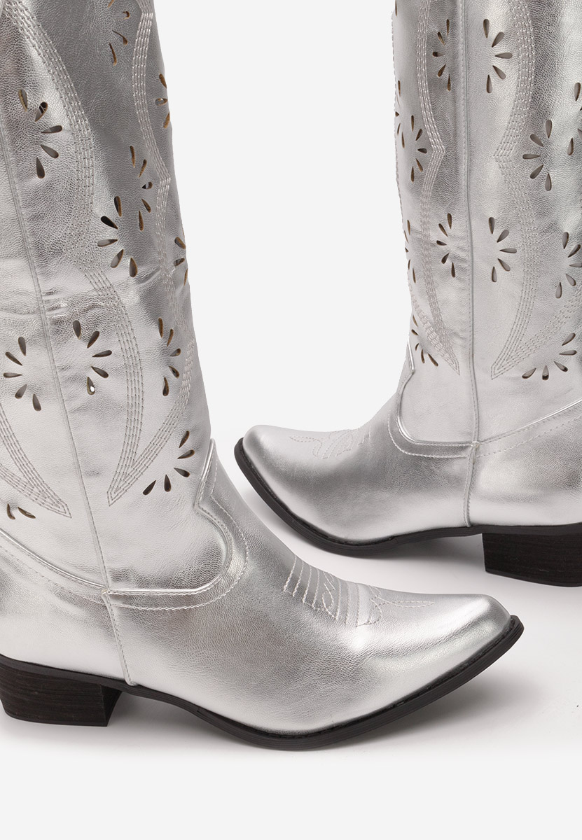Stivali cowboy donna Rafela argento