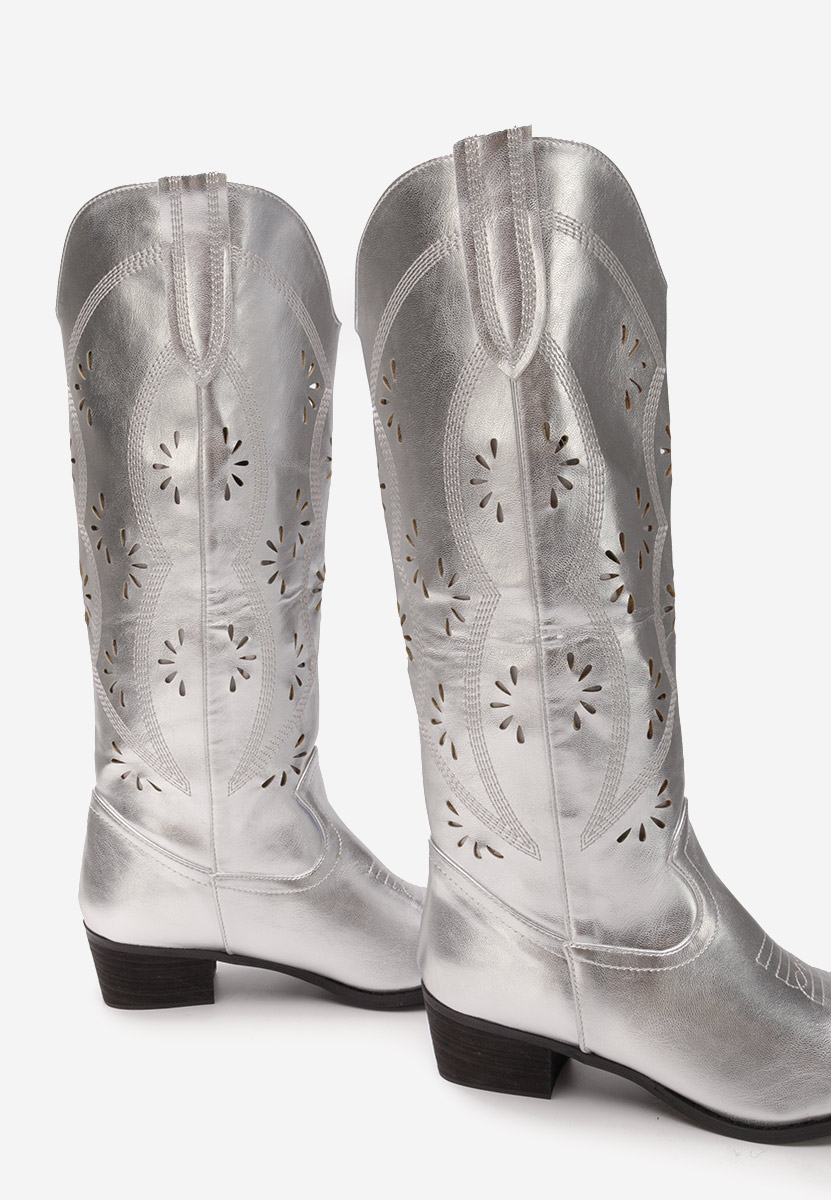 Stivali cowboy donna Rafela argento