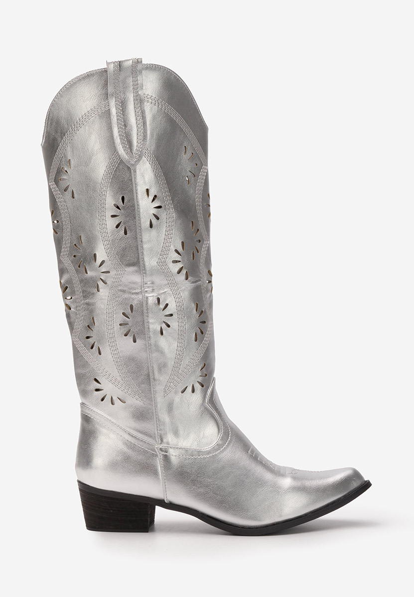 Stivali cowboy donna Rafela argento