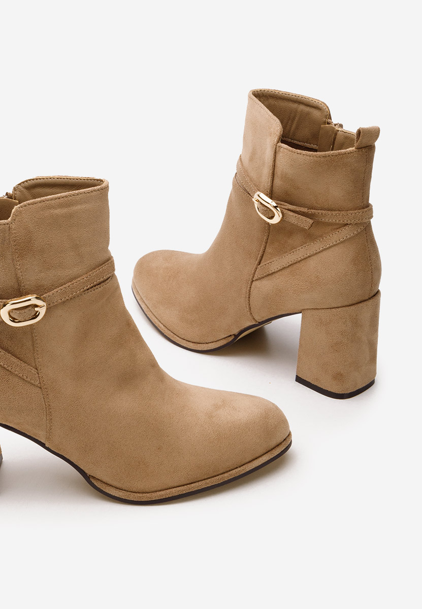 Tronchetti con tacco largo Cherri cachi