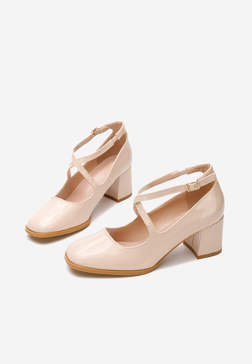 Décolleté tacco largo Enoida beige